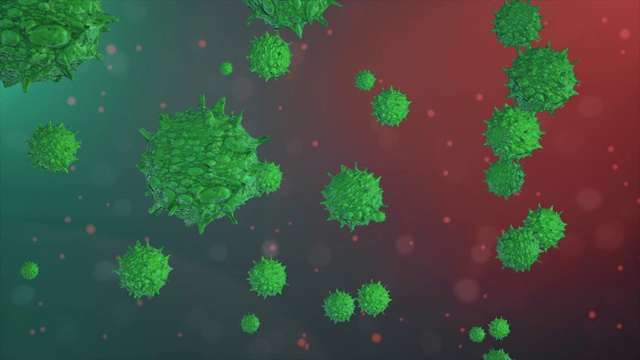 3D渲染细菌病毒。3 d渲染的微生物。显微镜下的细菌、病毒或细菌、微生物细胞视频素材