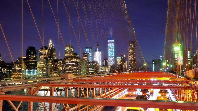 曼哈顿市中心。布鲁克林大桥视频素材