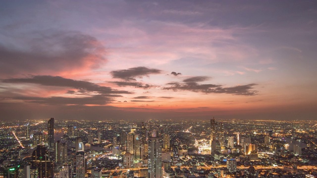 鸟瞰图曼谷的地标性金融商业区与摩天大楼在湄南河在泰国曼谷视频下载