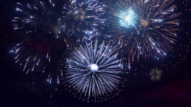 4K新年烟花表演庆典循环无缝背景。视频下载