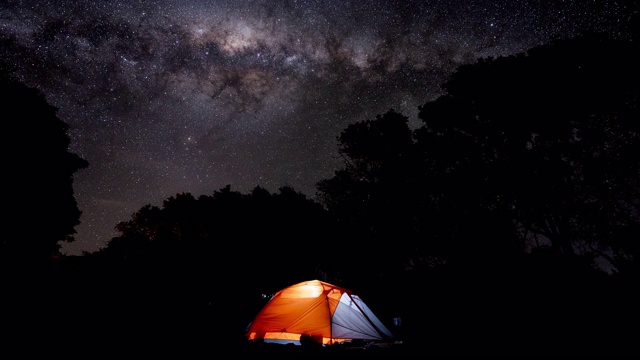 露营地帐篷的天文延时视频下载