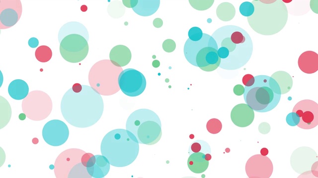 彩色圆圈的粒子出现和消失，抽象的运动背景，企业主题视频下载