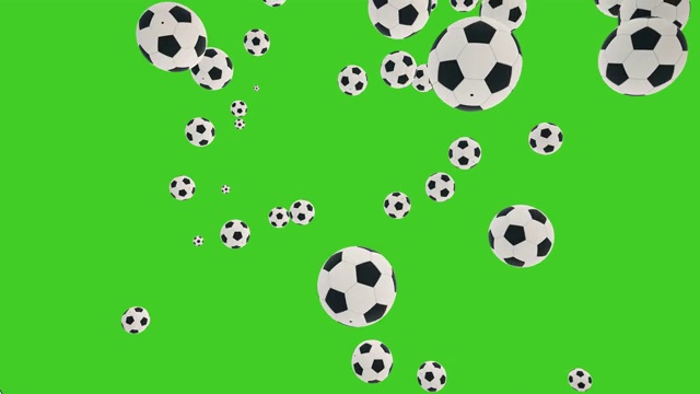 足球落在绿色屏幕背景。4K视频素材