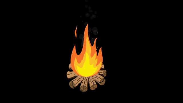 4k动画营火和木材动画。视频下载