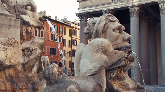 万神殿喷泉，罗马，意大利视频素材