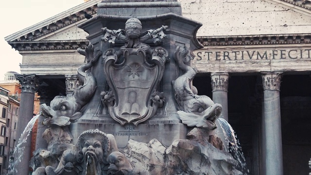 万神殿和喷泉，罗马，意大利视频素材