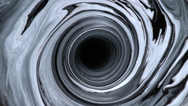 SLO MO LD水漩涡画在黑色和白色的颜色视频素材