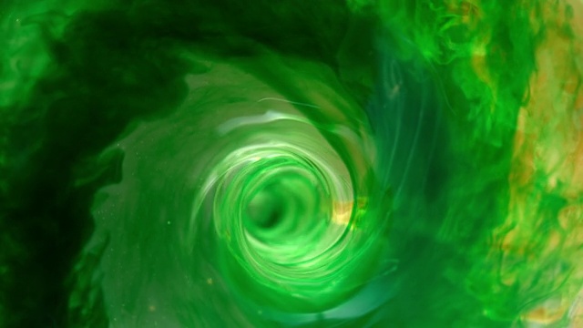 SLO MO LD水漩涡图为绿色和黄色视频素材