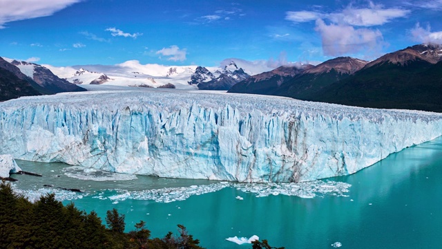莫雷诺冰川与动画天空和水视频下载