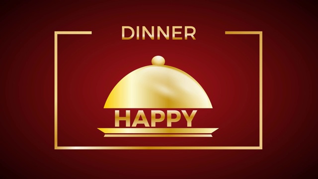 2021年，新年晚餐，封面是菜单。动画插图上的红色背景和色度键视频下载