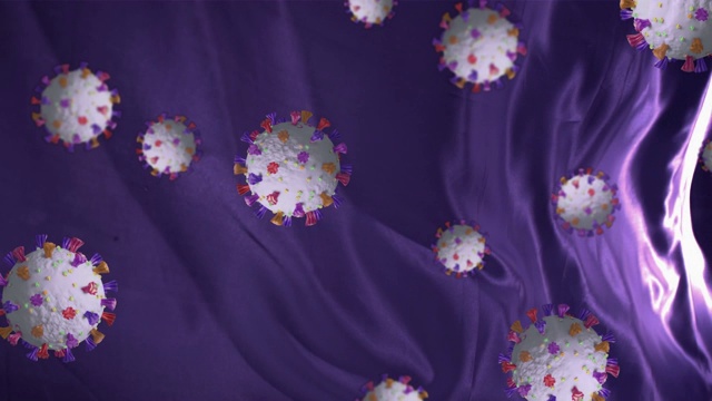 Covid-19细胞对抗背景紫色波视频素材