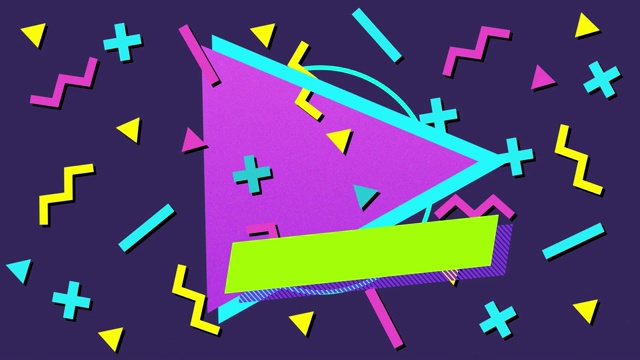 多个抽象形状在紫色背景下移动视频下载