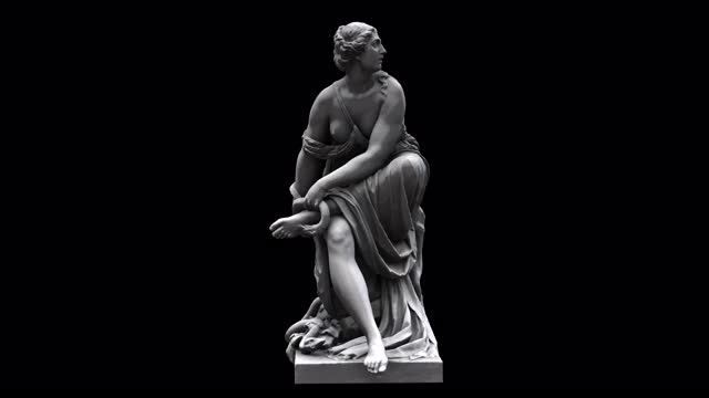 欧律狄丝雕像-旋转Dx视频素材