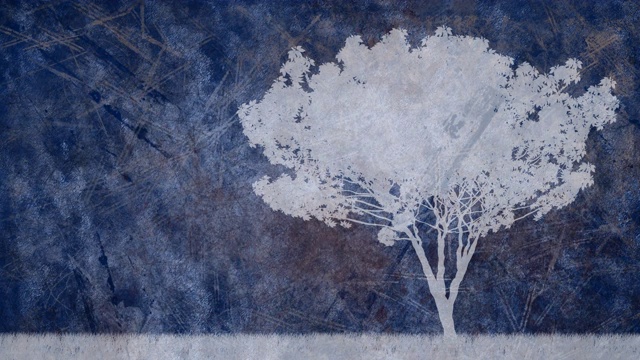 动画树的纹理蓝色背景视频下载