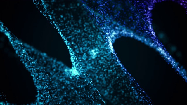 计算机生成的螺旋有机形状的流动颗粒。3d渲染气态优秀的背景视频素材