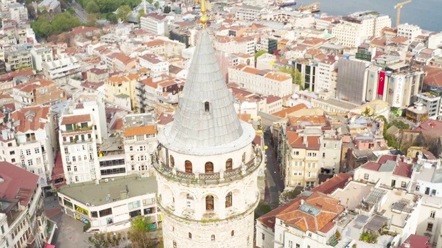 加拉塔和伊斯坦布尔城市鸟瞰图视频素材