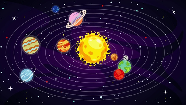 太阳系的彩色行星视频素材