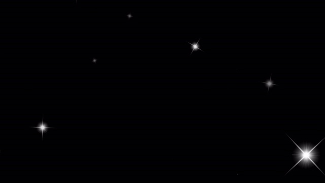 循环星，太空旅行运动动画。闪亮的星星动画在黑色的背景。视频素材