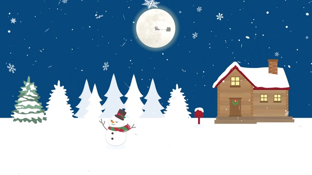 圣诞老人和驯鹿的动画视频素材