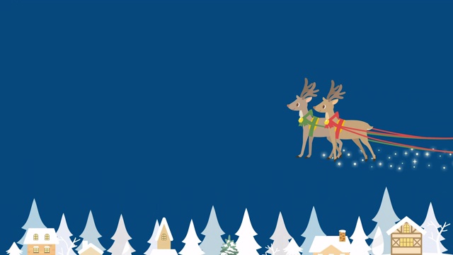 圣诞老人和驯鹿的动画视频购买