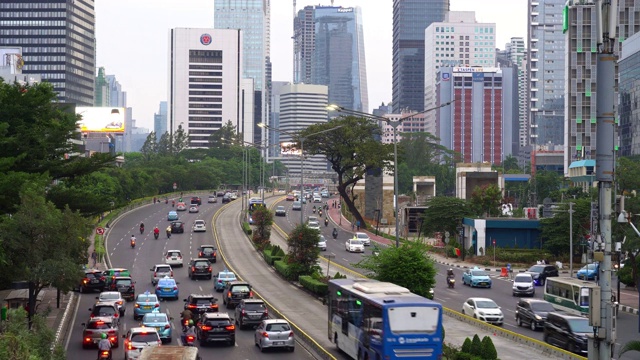 印尼雅加达商务区的交通视频下载