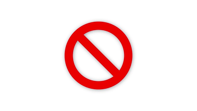 红色禁止交通标志动画视频素材