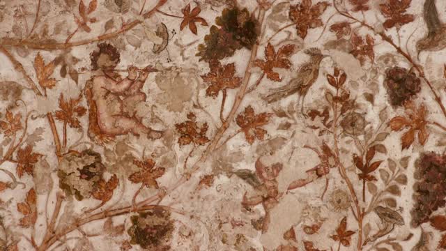 在约旦佩特拉的别墅里发现的古代壁画视频下载