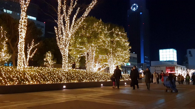 日本东京新宿露台城市照明视频下载