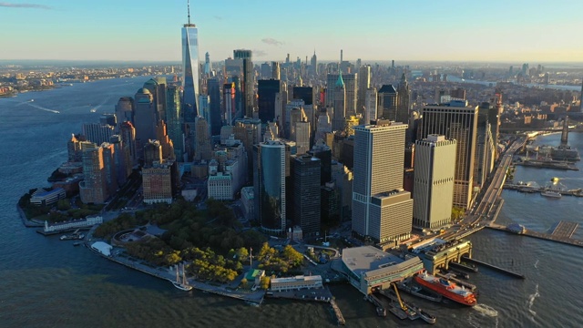 纽约日出时的全景图视频素材