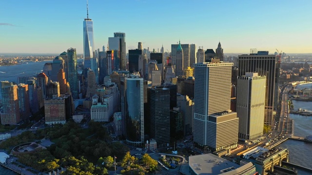 纽约日出时的全景图视频下载