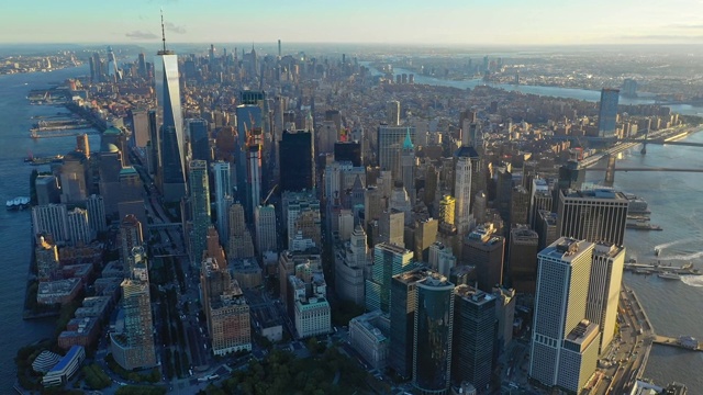 纽约日出时的全景图视频下载
