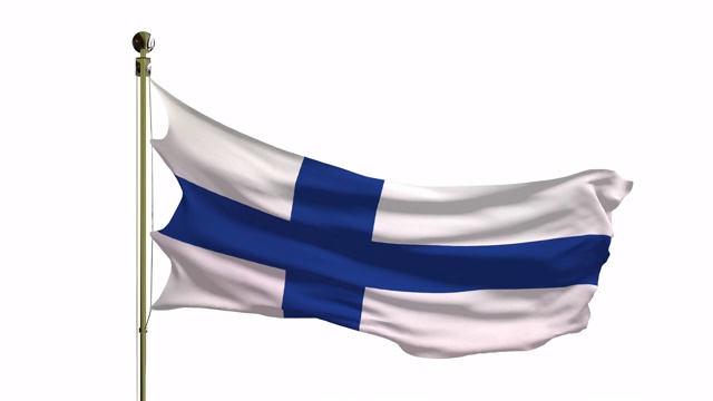 4K格式的芬兰国旗特写视频下载