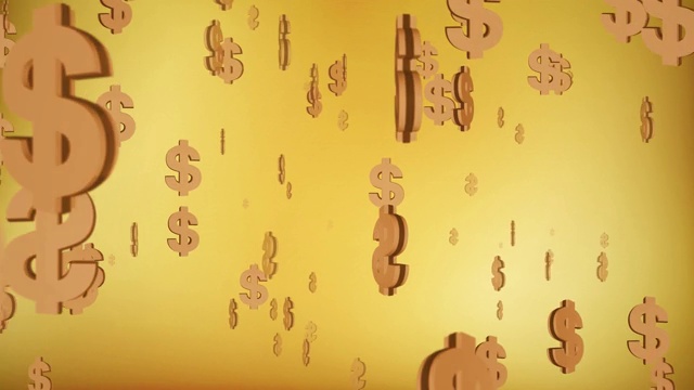 下落美元货币符号的背景循环动画视频下载