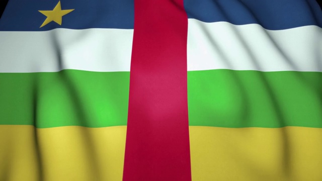 在4K循环动画中挥舞逼真的中非共和国旗帜视频素材