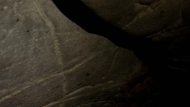 西班牙用赭石绘制的古代洞穴壁画视频下载