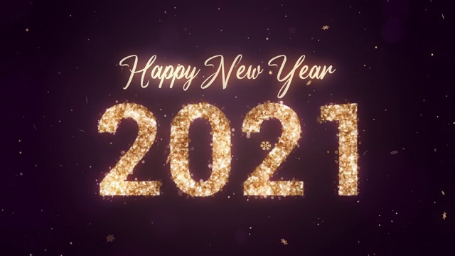 2021新年快乐。紫色背景上的金色闪光。Loopable视频下载