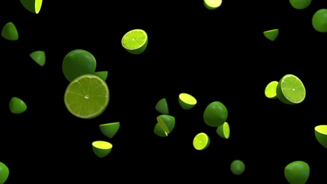 绿色的柠檬片环动画视频素材