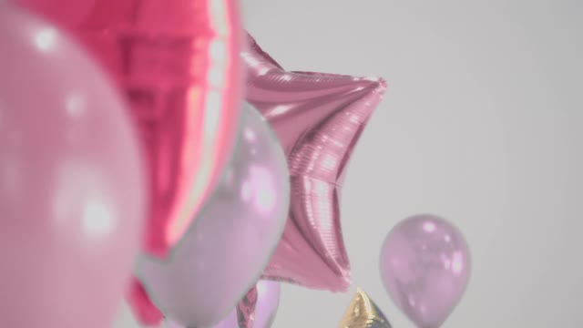 粉红色的彩色气球视频下载