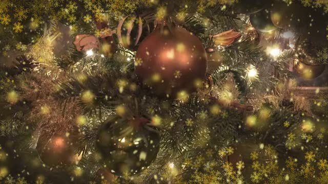 无缝圣诞树和装饰装饰，4K视频动画。视频素材