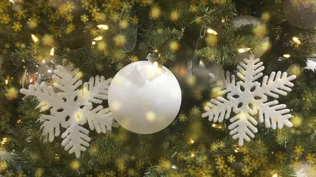 无缝圣诞树和装饰装饰，4K视频动画。视频素材