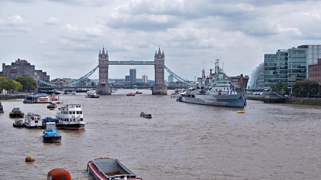 伦敦全景。塔桥。视频素材
