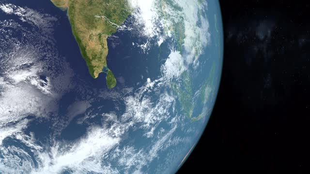 从外太空鸟瞰地球上的印度洋视频素材