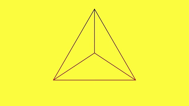 数字动画的三角形形状设计移动对黄色的背景视频下载