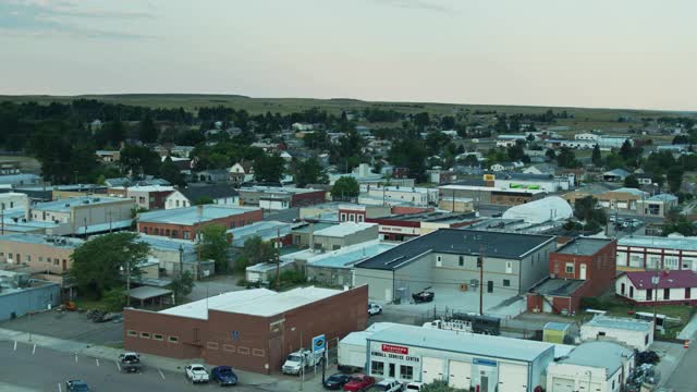 内布拉斯加州小镇商业鸟瞰图视频素材