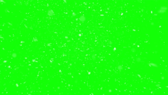 孤立的雪花在绿色屏幕上与抽象的雪花形状4k可循环股票视频视频素材