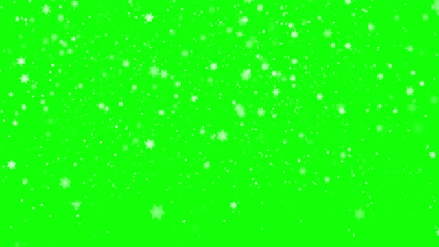 孤立的雪花在绿色屏幕上与抽象的雪花形状4k可循环股票视频视频素材
