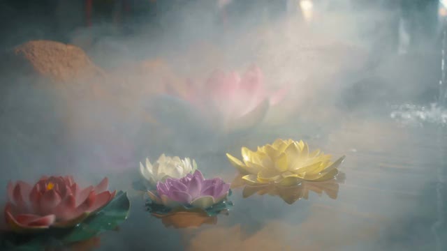莲花在雾中视频素材