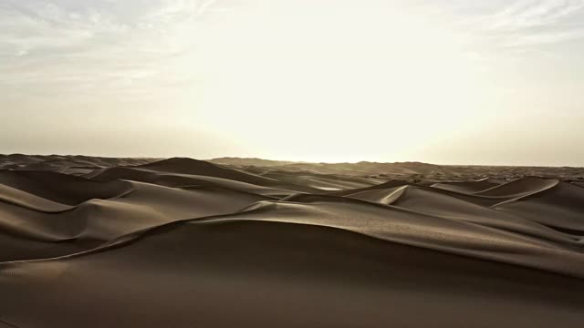 塔克拉玛干沙漠鸟瞰图视频下载