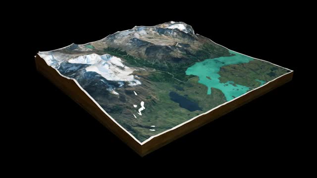 科迪勒拉德尔潘恩地图3D渲染360度循环动画视频素材