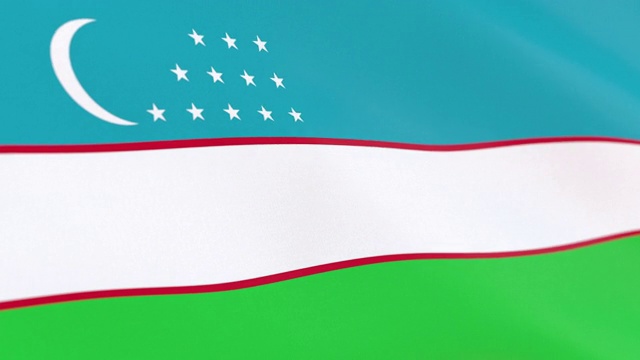 乌兹别克斯坦的旗帜环视频素材